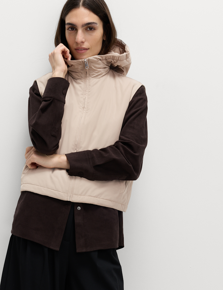 Waterproof Padded Hooded Cropped Gilet