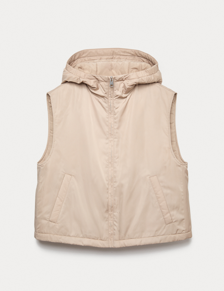 Waterproof Padded Hooded Cropped Gilet