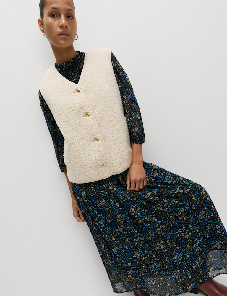 Borg Button Through Gilet