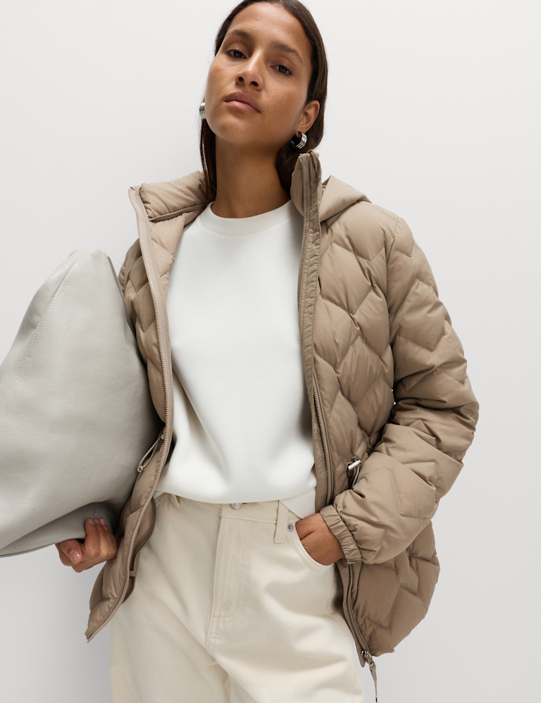 Feather & Down Zig Zag Quilted Jacket