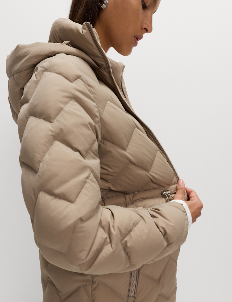 Feather & Down Zig Zag Quilted Jacket