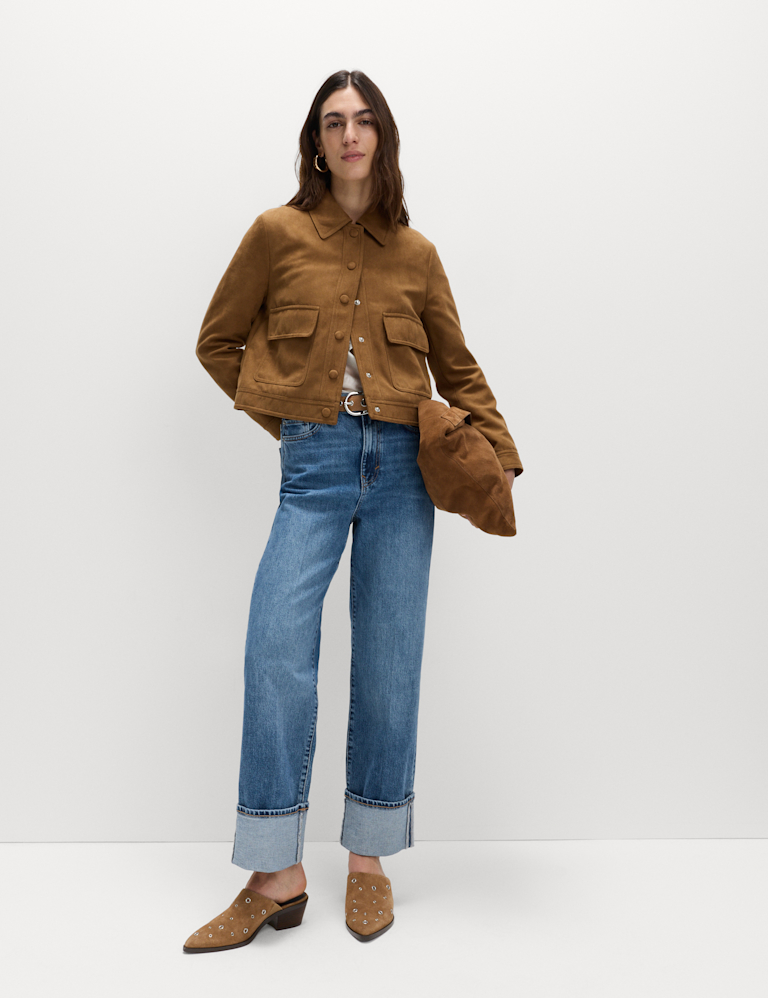 Suedette Trucker Jacket