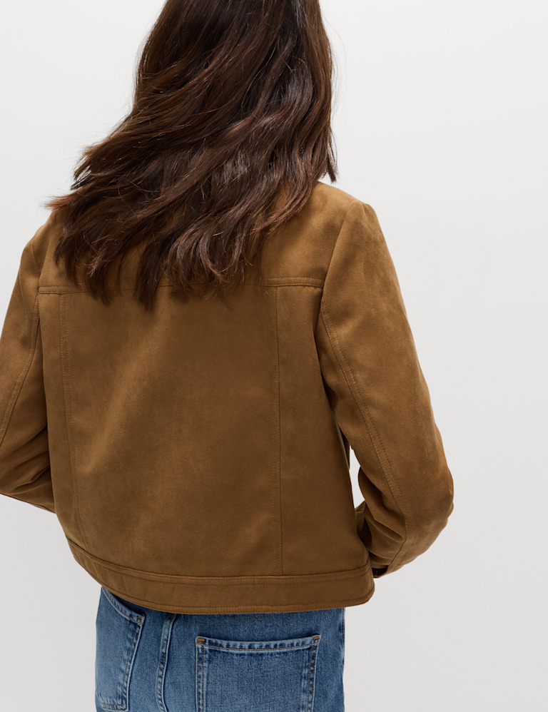 Suedette Trucker Jacket