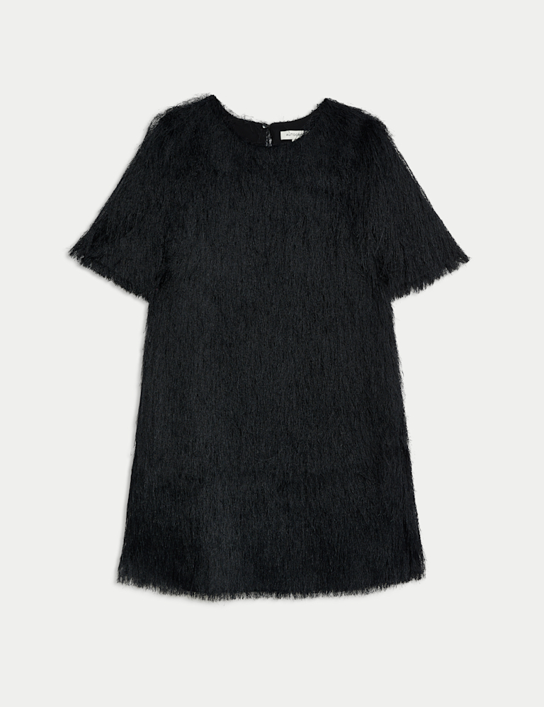 Fringed Mini Shift Dress