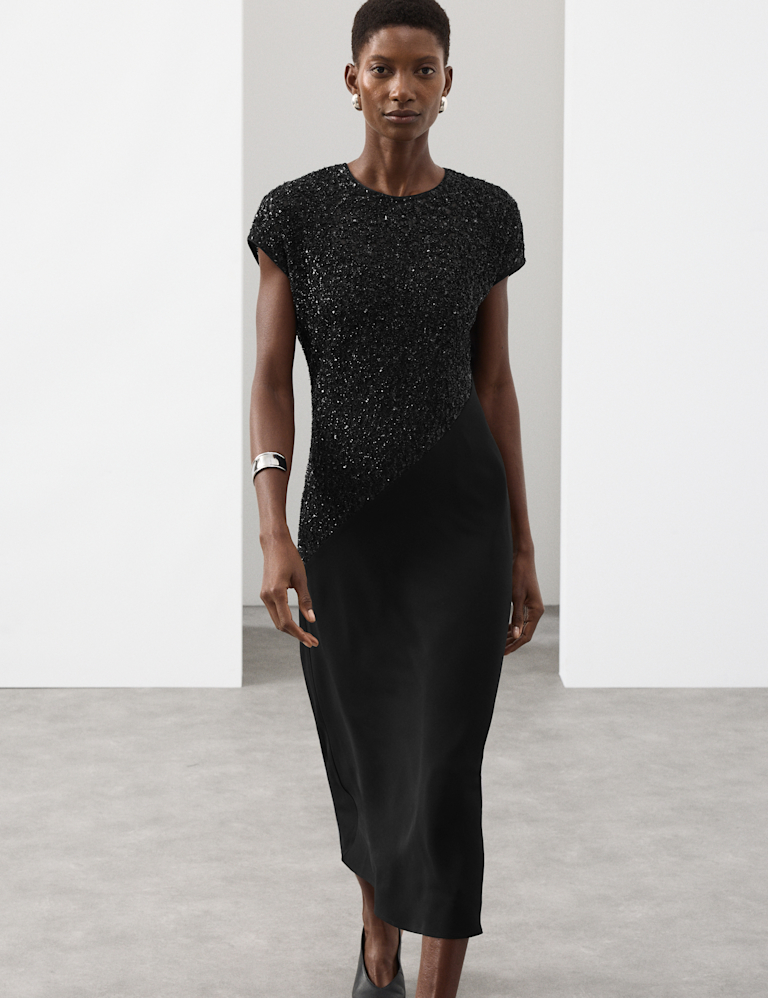 Beaded Midaxi Column Dress