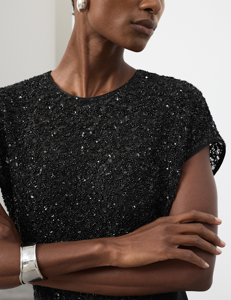 Beaded Midaxi Column Dress