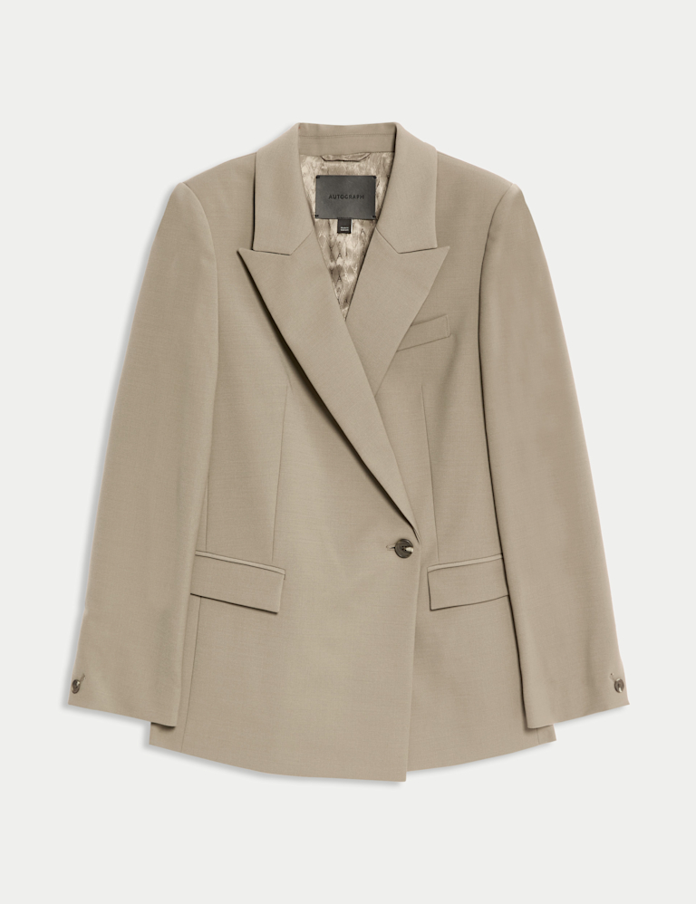 Wool Blend Double Breasted Blazer