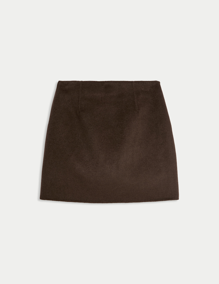 Wool Blend Mini A-Line Skirt