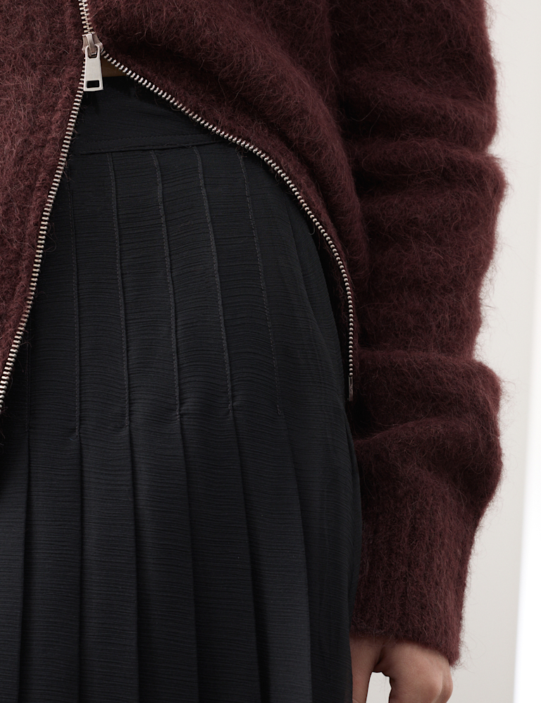 Organza Pleated Maxi Skirt