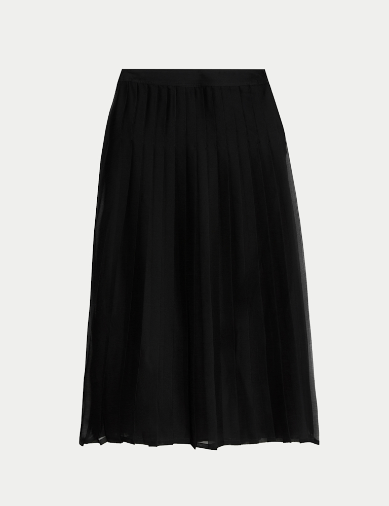 Organza Pleated Maxi Skirt