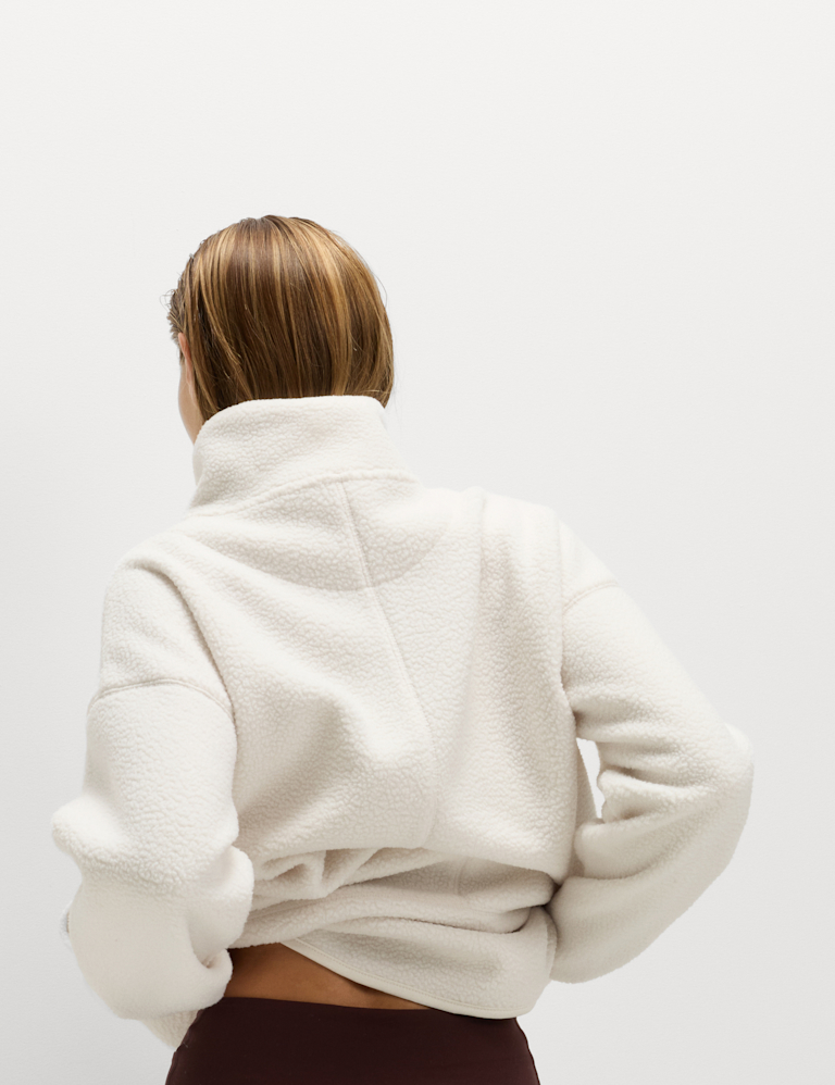 Borg Half Zip Funnel Neck Fleece Jacket