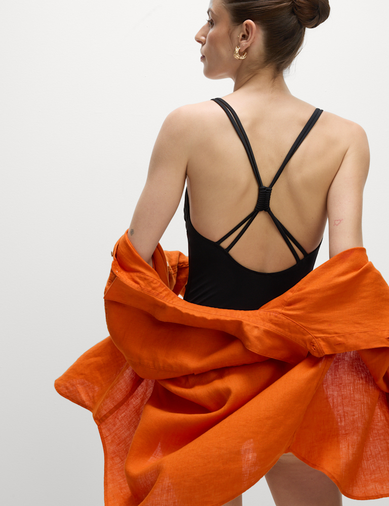 Back Detail Plunge Swimsuit