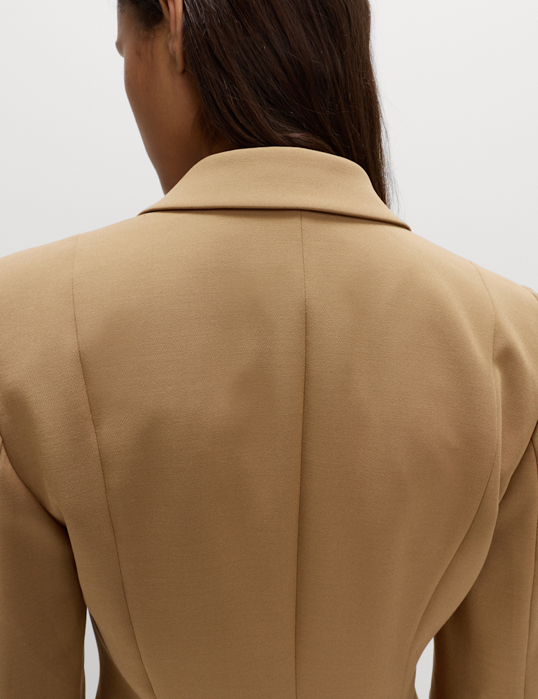 Twill Tailored Cinched Waist Blazer