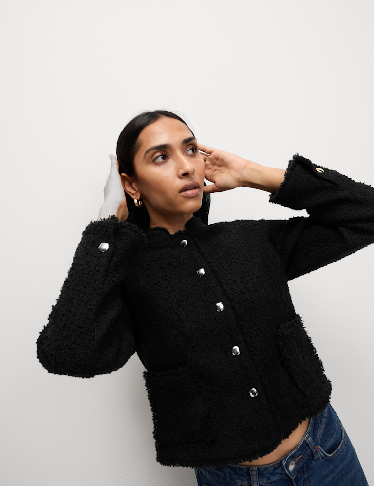 Textured Jacket with Wool