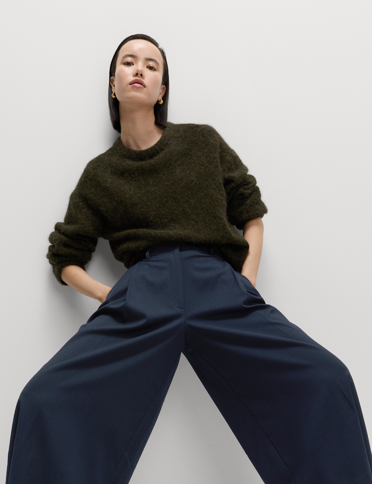 Woven Pleated Wide Leg Culottes