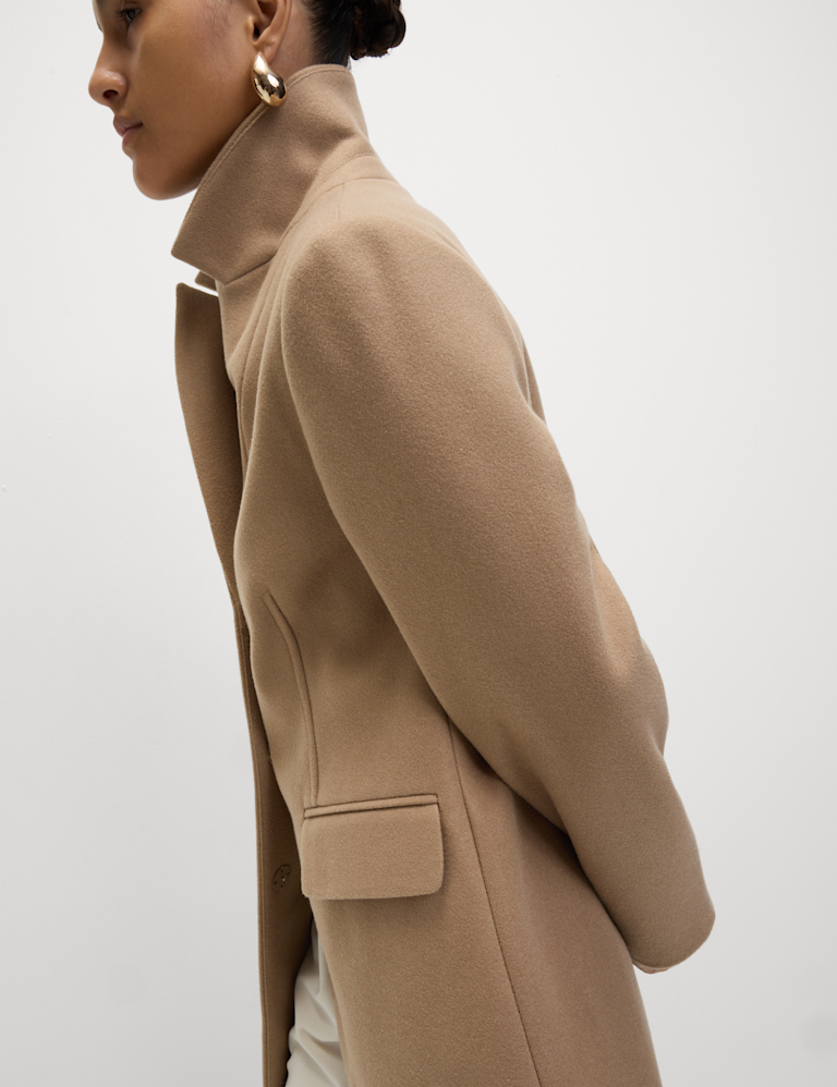 Darted Revere Collar Longline Coat Darted Revere Collar Longline Coat