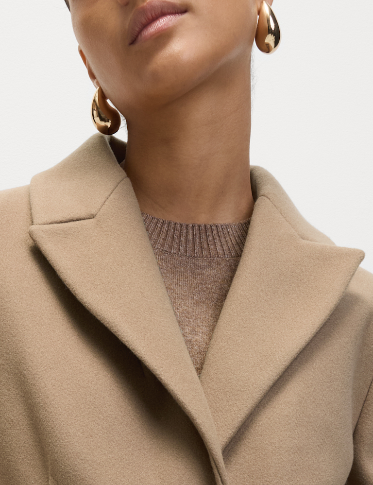 Darted Revere Collar Longline Coat