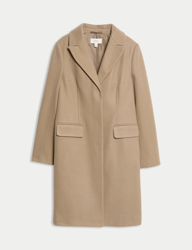 Darted Revere Collar Longline Coat