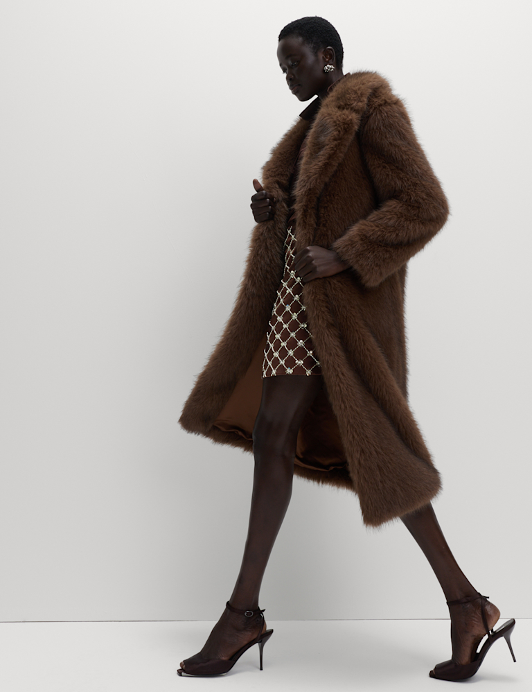 Satin Embellished Mini A-Line Skirt