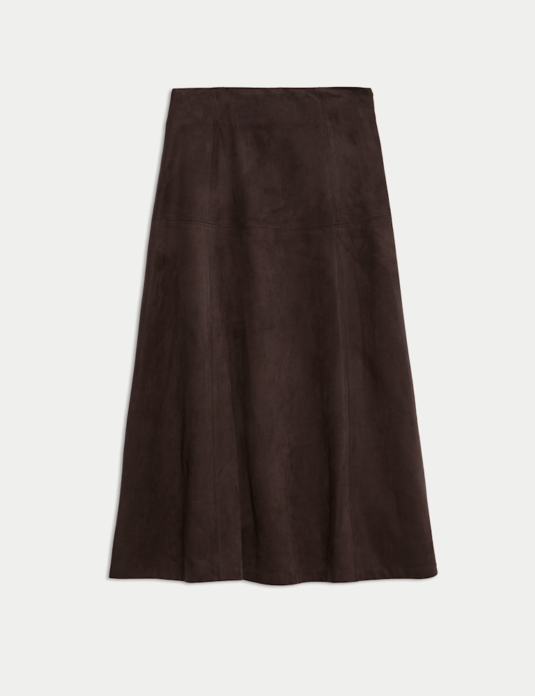 Suedette Maxi A-Line Skirt