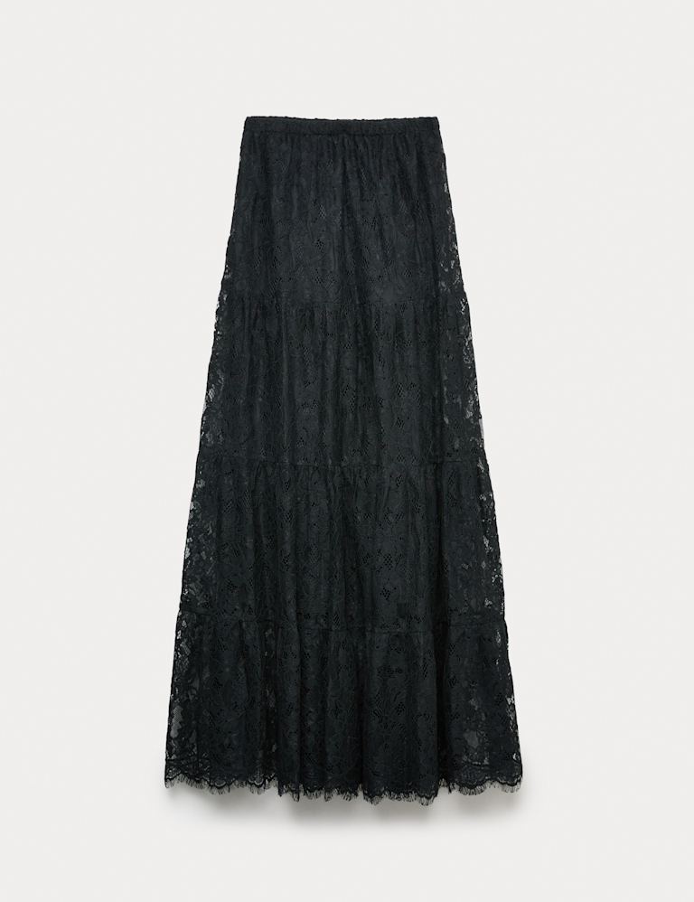 Lace Maxi Tiered Skirt