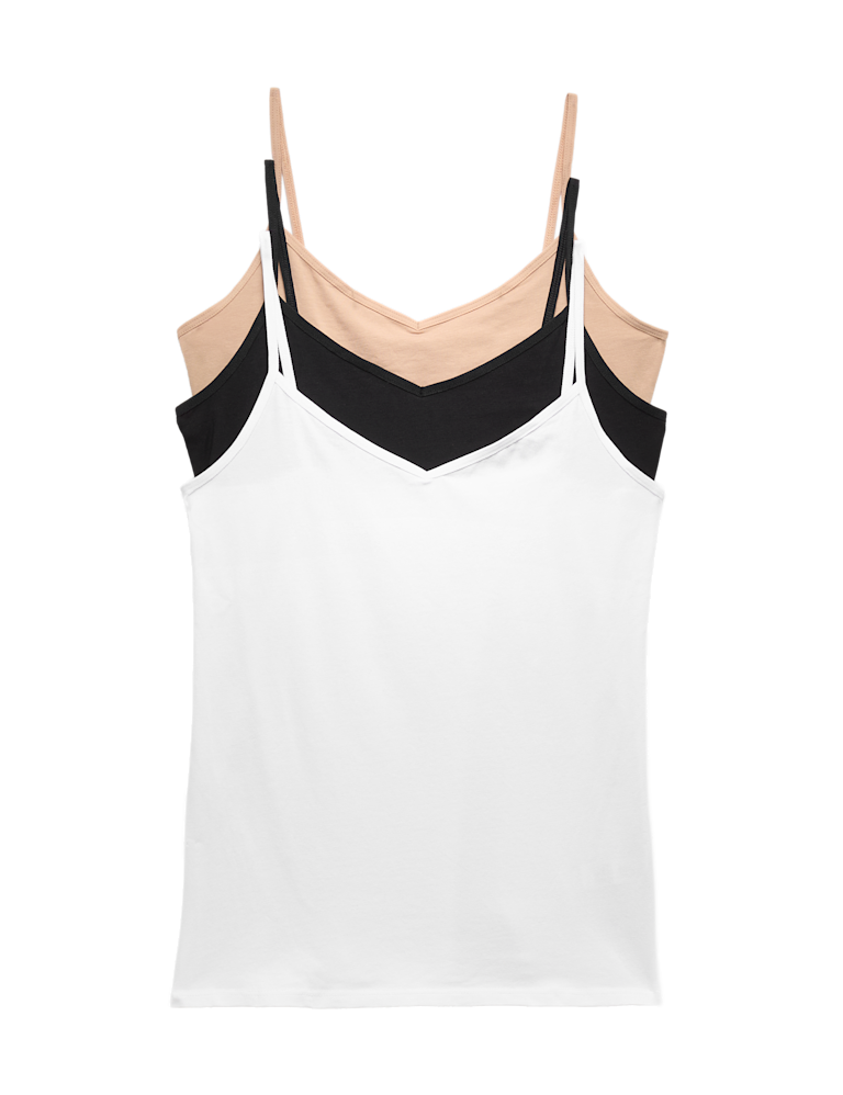 3pk Cotton Rich Strappy Vests