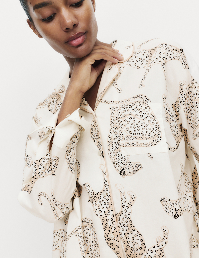 Pure Cotton Animal Print Pyjama Bottoms