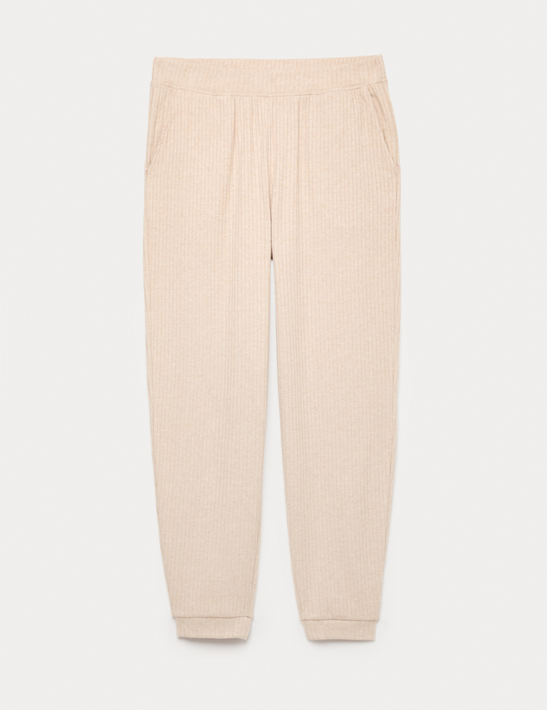 Ribbed Cuffed Hem Pyjama Bottoms