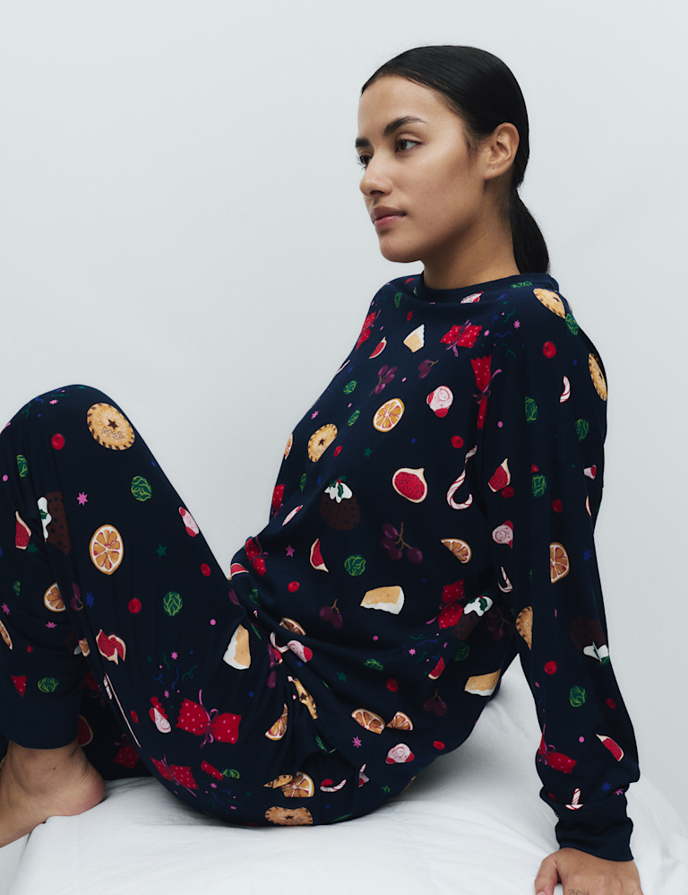 Pure Cotton Family Christmas Food Pyjama Set