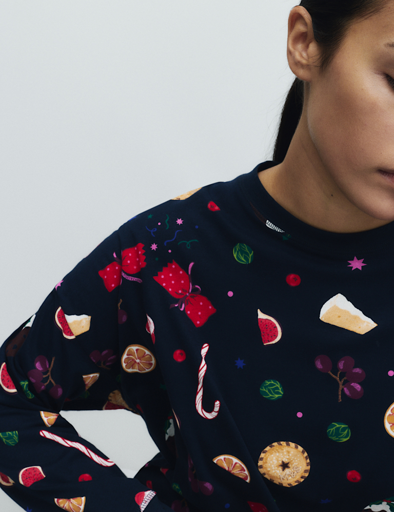 Pure Cotton Family Christmas Food Pyjama Set