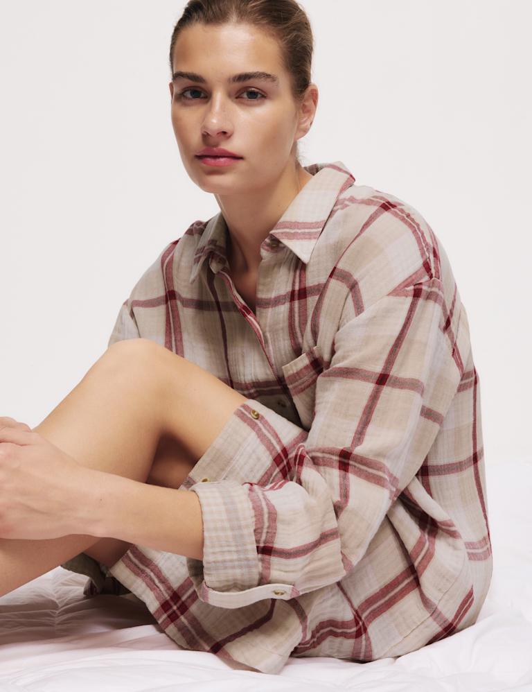 Pure Cotton Checked Nightshirt