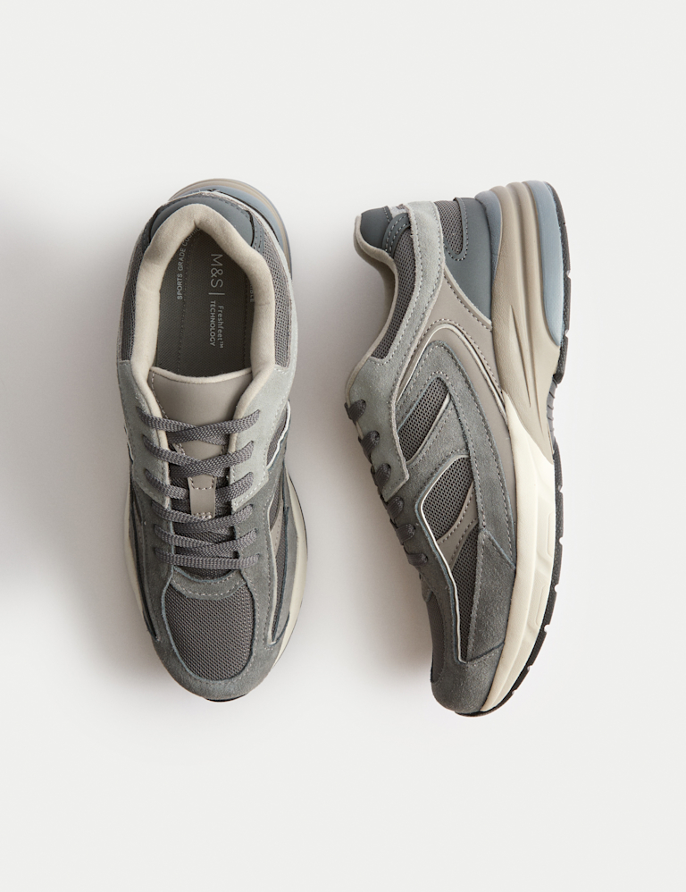 Leather Lace Up Trainers