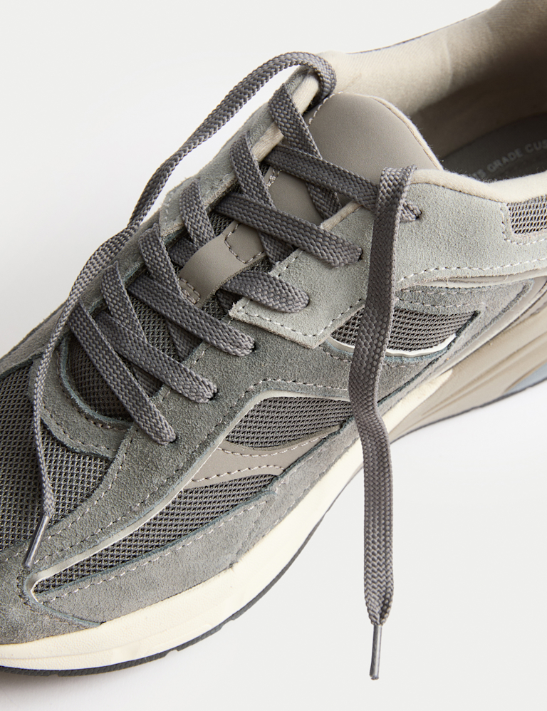 Leather Lace Up Trainers