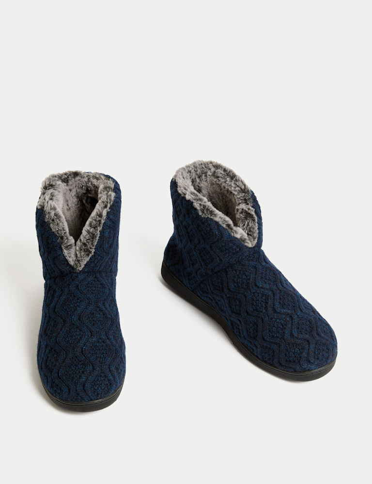 Knitted Slipper Boots with Freshfeet™