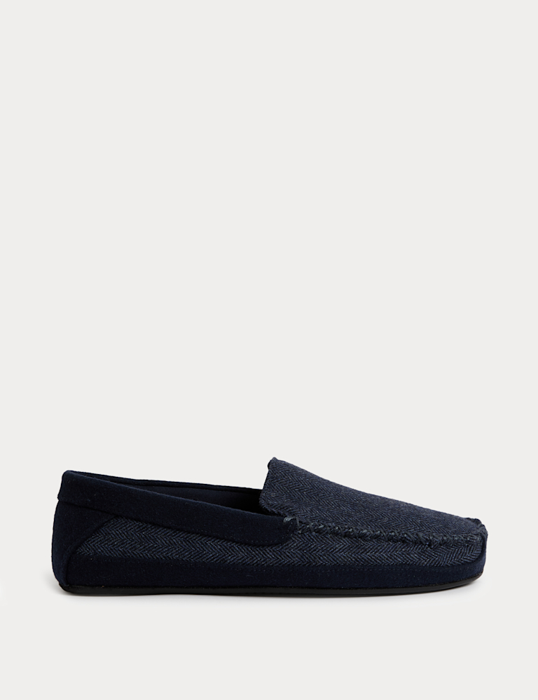 Herringbone Moccasin Slippers with Freshfeet™