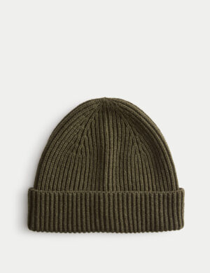Ribbed Knitted Beanie Hat