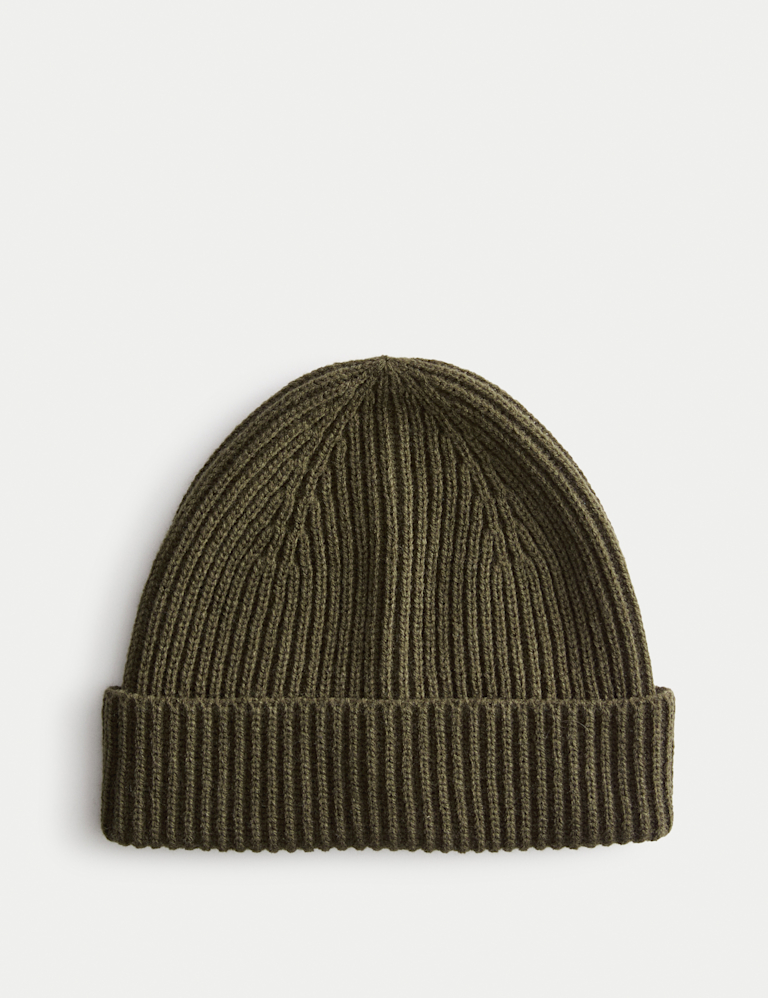 Ribbed Knitted Beanie Hat