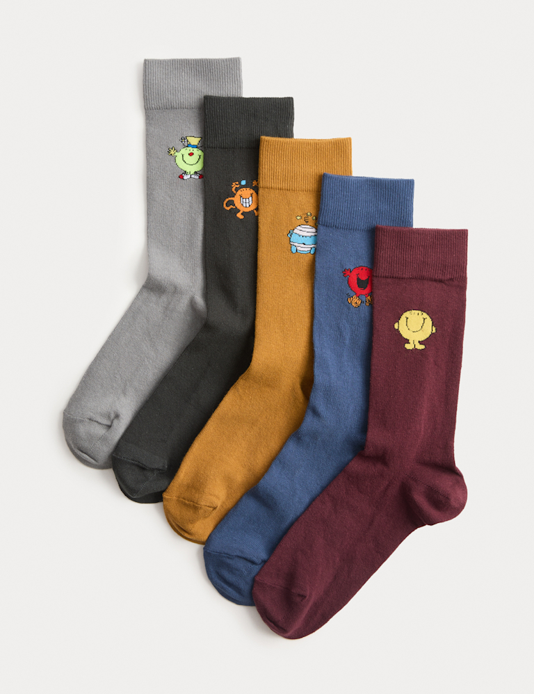 5pk Cotton Rich Mr Men Socks