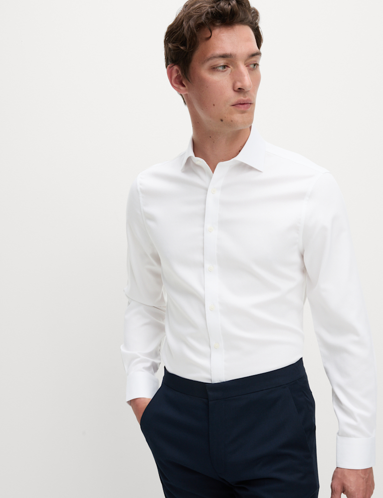 The Ultimate Slim Fit Pure Cotton Non Iron Textured Shirt