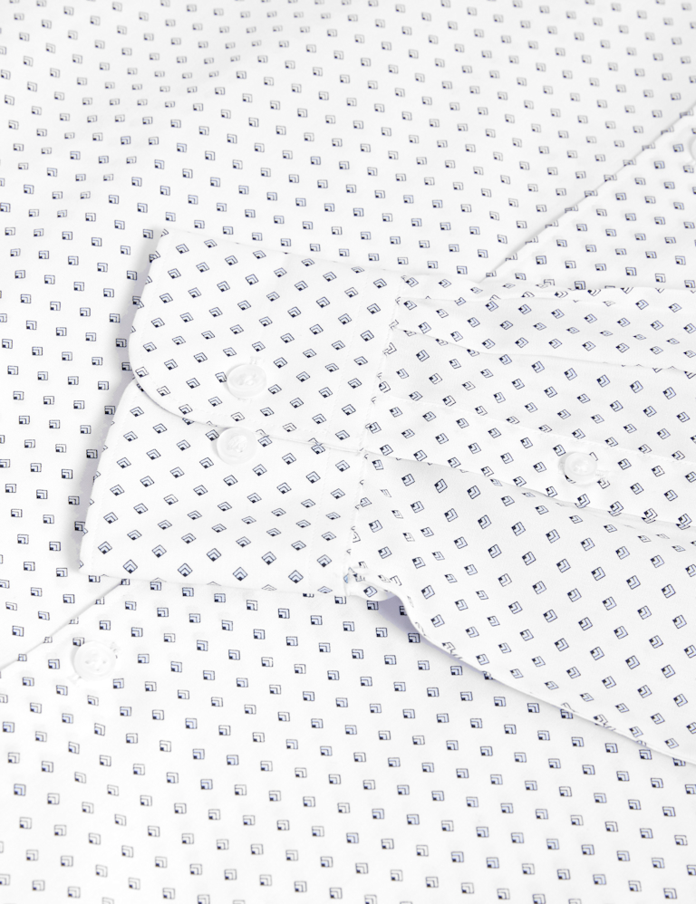 Regular Fit Cotton Blend Printed Shirt