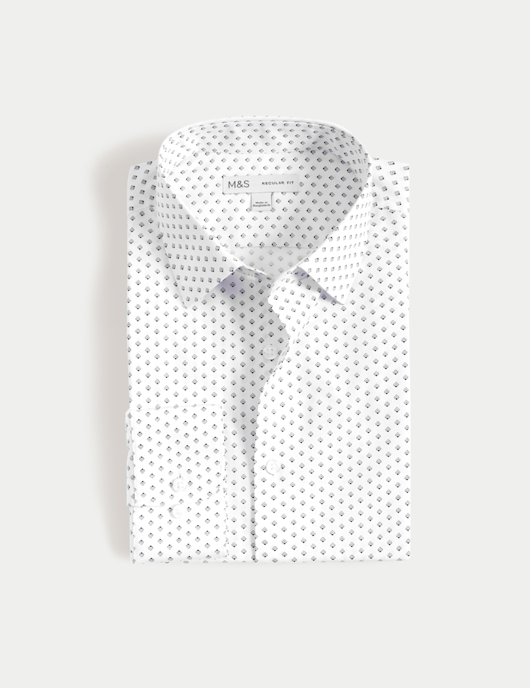 Regular Fit Cotton Blend Printed Shirt