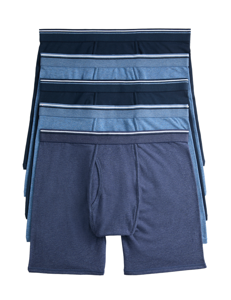 5pk Cotton Stretch Longer Length Trunks