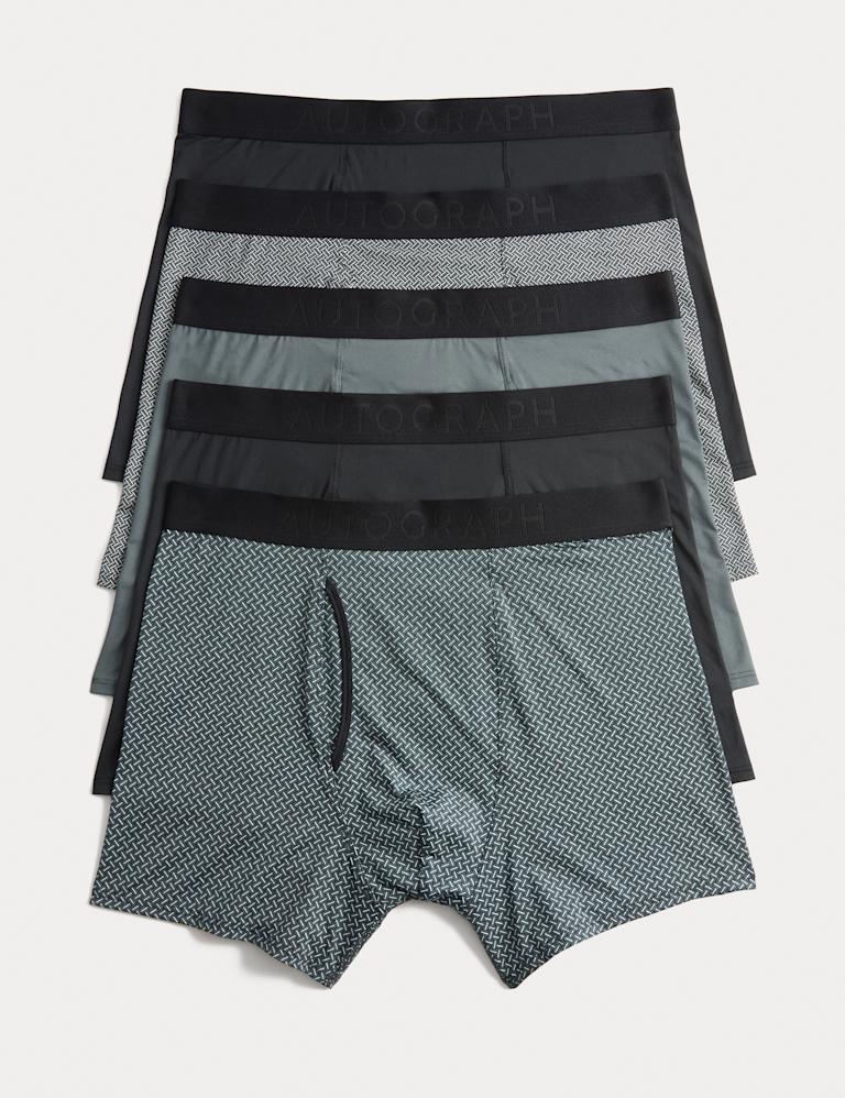 5pk Microskin Geometric Stretch Trunks