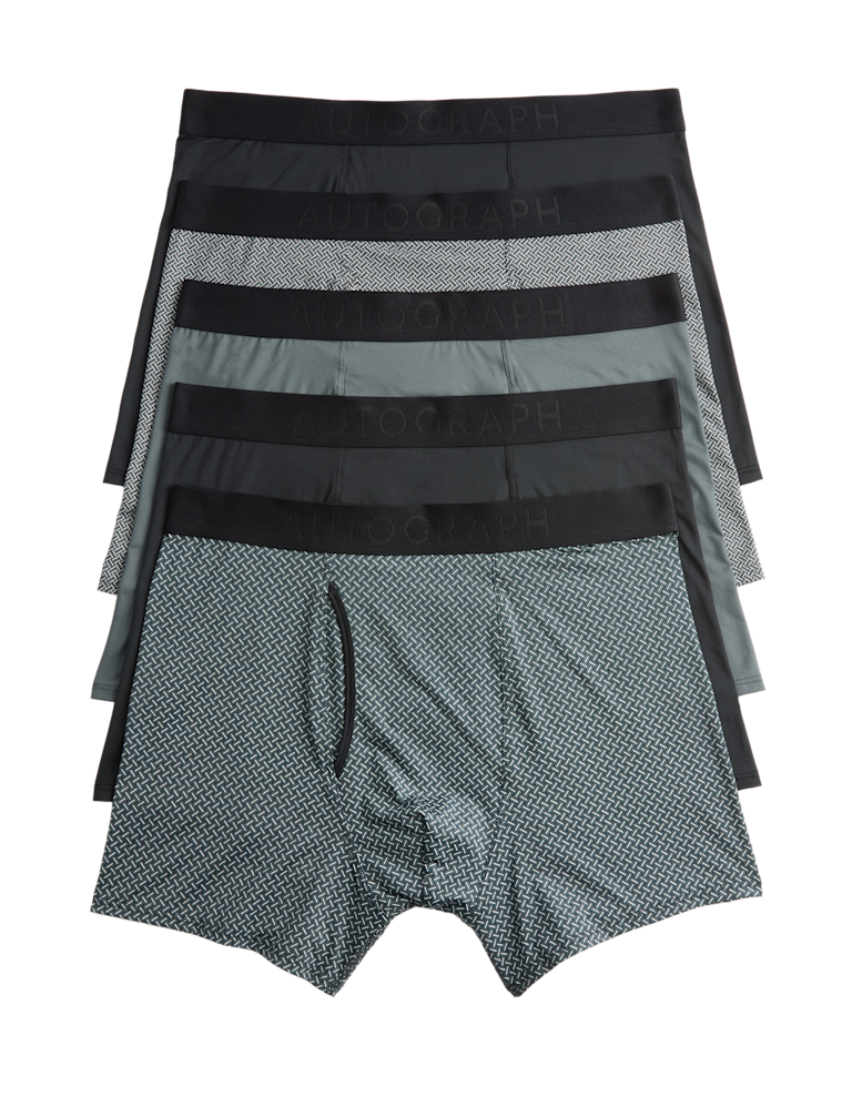 5pk Microskin Geometric Stretch Trunks