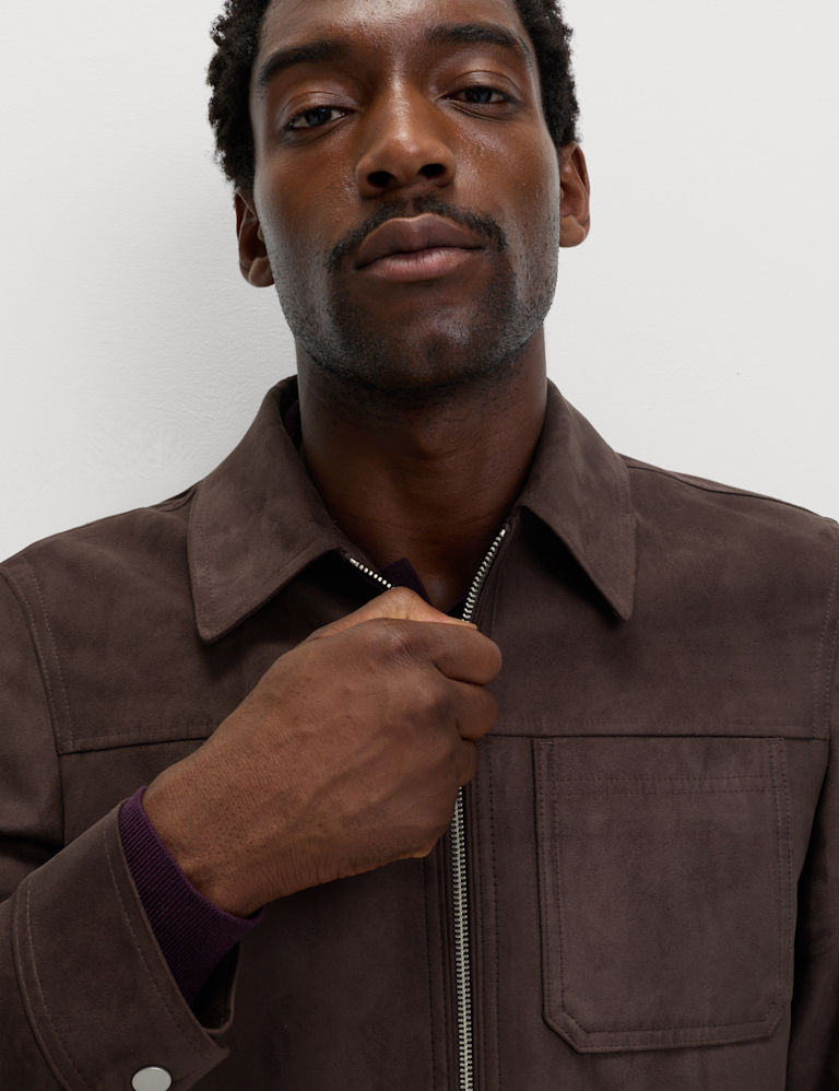 Faux Suede Chore Jacket