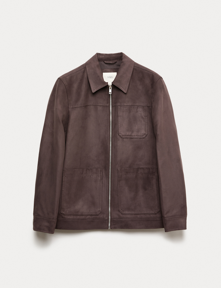 Faux Suede Chore Jacket