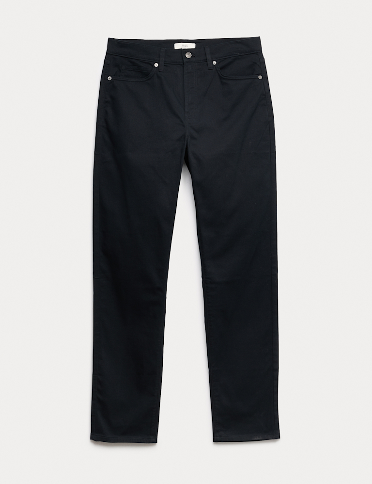 Straight Fit Textured 5 Pocket Trousers
