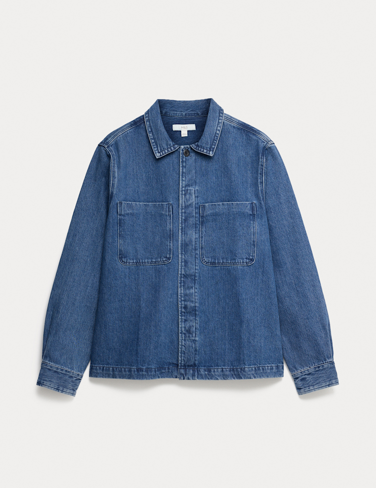 Pure Cotton Denim Overhead Shirt