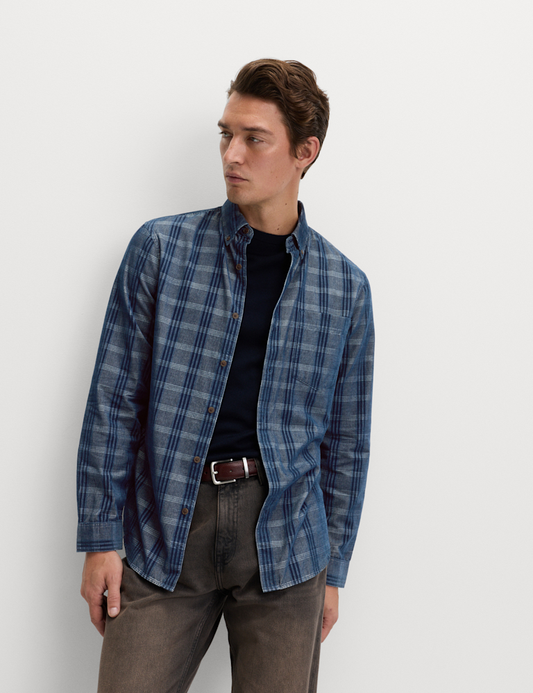 Pure Cotton Check Corduroy Shirt