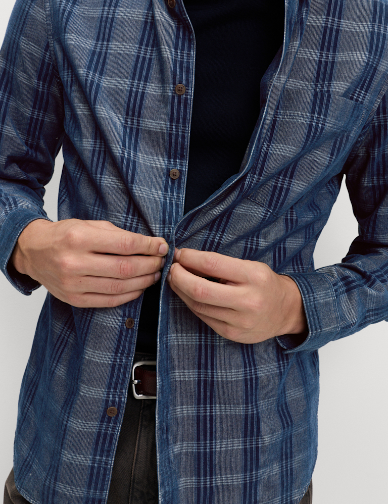 Pure Cotton Check Corduroy Shirt